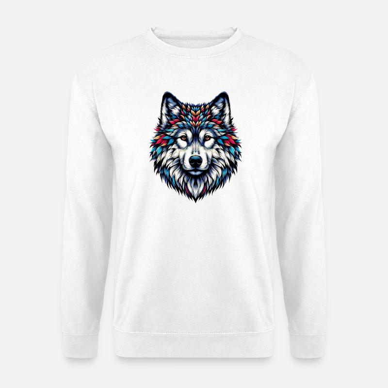 Wolf - Unisex Pullover - Weiß