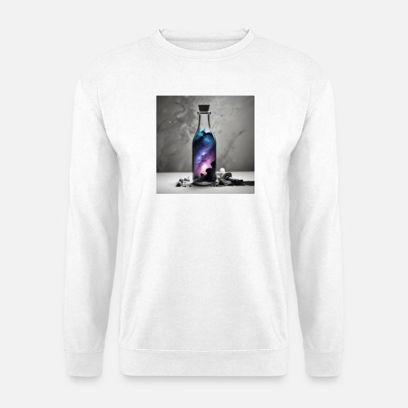 Galaxie im Glas Nebula-Flasche - Unisex Pullover - Weiß