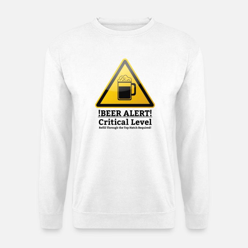 Bier Alarm! Warnzeichen englisch - Unisex Pullover - Weiß
