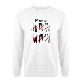 Abstraktes schwarzes und rotes Balkenmuster - Unisex Pullover - Weiß - Vorne