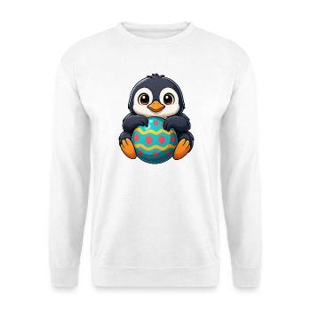 Süßer lustiger Pinguin Osterei Cartoon Ostern - Unisex Pullover - Weiß - Vorne