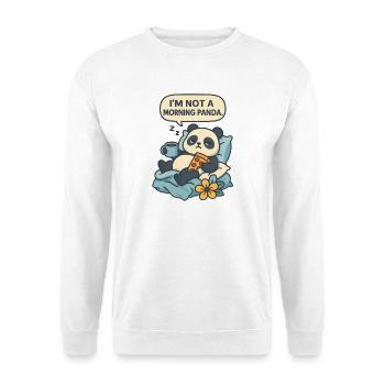 Entspannender Panda mit Getränk und Pizza - Unisex Pullover - Weiß - Vorne