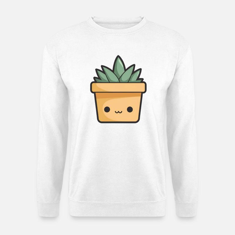 Kawaii Blumentopf - Unisex Pullover - Weiß