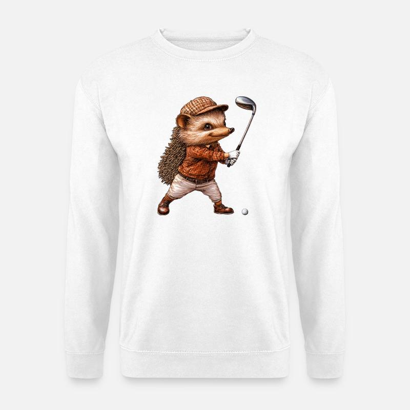 Igel Golf / Golfer Igel - Unisex Pullover - Weiß