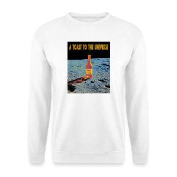 Space celebration with wine bottle - Unisex Sweatshirt - white - Front