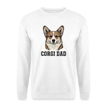 Corgi Dad Retro Portrait for Proud Corgi Owners - Unisex Sweatshirt - white - Front