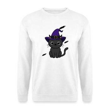 Katze Halloween - Unisex Pullover - Weiß - Vorne