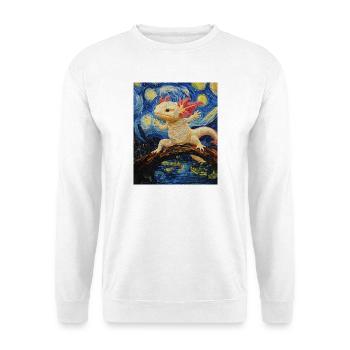 Axolotl Van Gogh Style Nuit étoilée - Sweat-shirt Unisexe - blanc - Devant