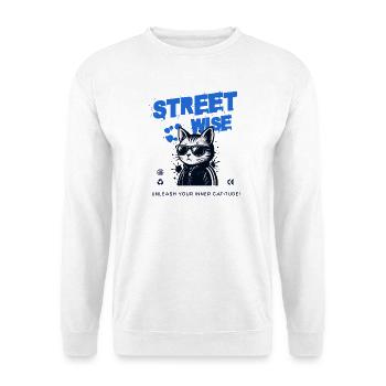 Refined Streetwear Cat - Unisex Sweatshirt - white - Front