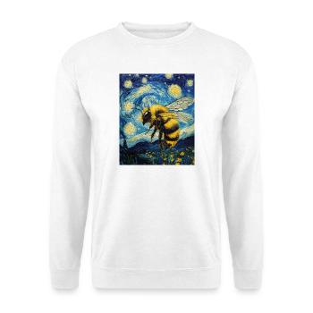 Abeille style Van Gogh Nuit étoilée - Sweat-shirt Unisexe - blanc - Devant
