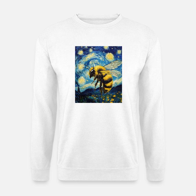Bee Van Gogh Style Starry Night - Unisex Sweatshirt - white