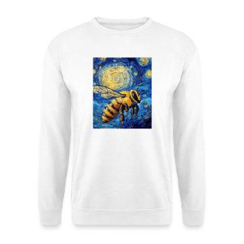 Abeille style Van Gogh Nuit étoilée - Sweat-shirt Unisexe - blanc - Devant