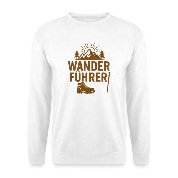 Wanderführer Mountain Adventure Design - Unisex Pullover - Weiß - Vorne