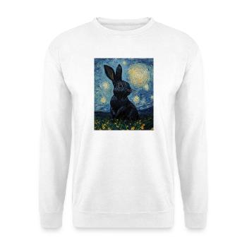 Lapin de la Nuit étoilée à la Van Gogh - Sweat-shirt Unisexe - blanc - Devant
