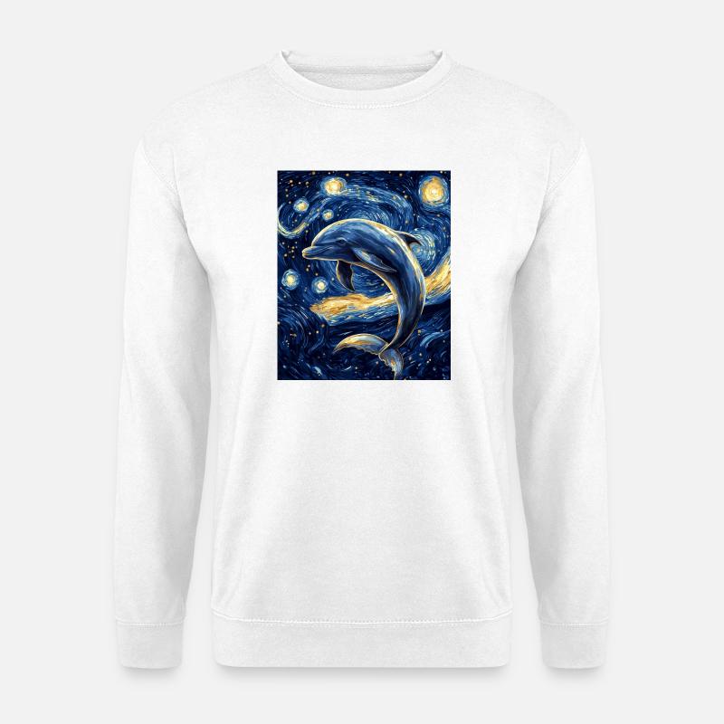 Delfin Van Gogh Style Starry - Unisex Sweatshirt - white