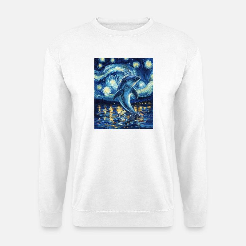 Delfin Van Gogh Style Starry - Unisex Sweatshirt - white