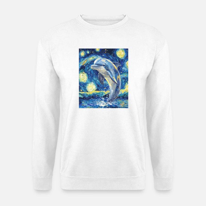 Delfin Van Gogh Style Starry - Unisex Sweatshirt - white