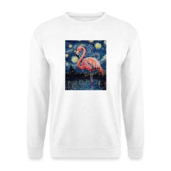 Flamingo Van Gogh Style Nuit étoilée - Sweat-shirt Unisexe - blanc - Devant