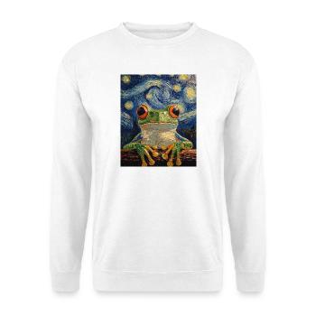Frosch Frösche Van Gogh Style Starry Night - Unisex Pullover - Weiß - Vorne