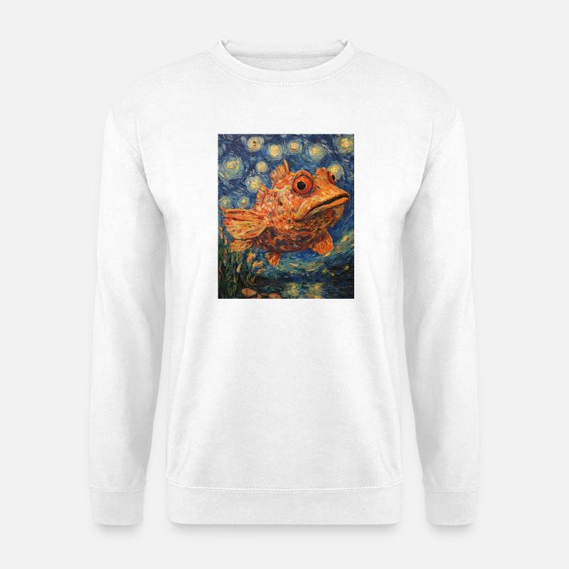 Fisch Van Gogh Style  - Unisex Pullover - Weiß