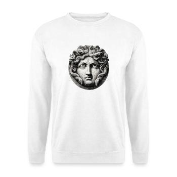 Medusa Kopf - Antik Gravur - Unisex Pullover - Weiß - Vorne