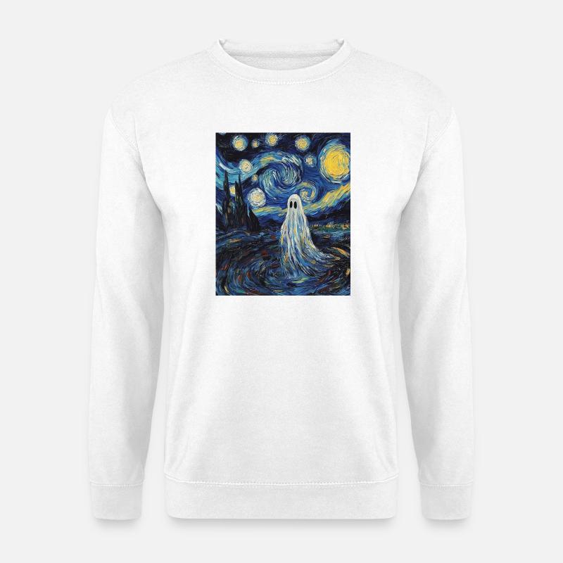 Ghost Van Gogh Style Starry Night - Unisex Sweatshirt - white