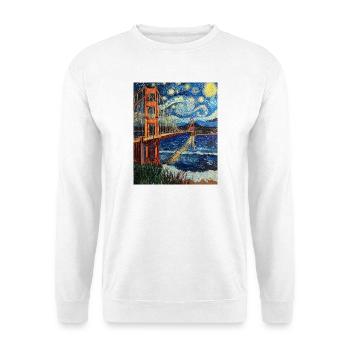 San Francisco Golden Gate Bridge Van Gogh Style - Unisex Sweatshirt - white - Front