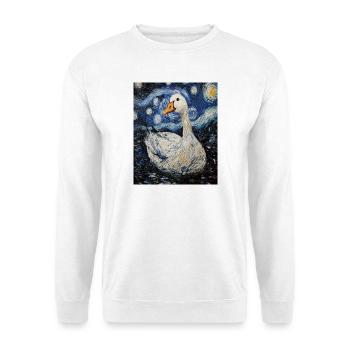 Swan Goose Bird Van Gogh Style Starry Night - Unisex Sweatshirt - white - Front