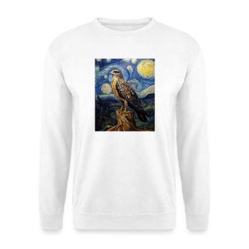 Falke Hawk Van Gogh Style Nuit étoilée - Sweat-shirt Unisexe - blanc - Devant