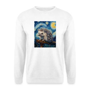  Igel Van Gogh Style Starry Night - Unisex Pullover - Weiß - Vorne