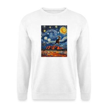 Kangeru Australie Van Gogh Style Nuit étoilée - Sweat-shirt Unisexe - blanc - Devant