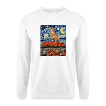 Kangeru Australie Van Gogh Style Nuit étoilée - Sweat-shirt Unisexe - blanc - Devant