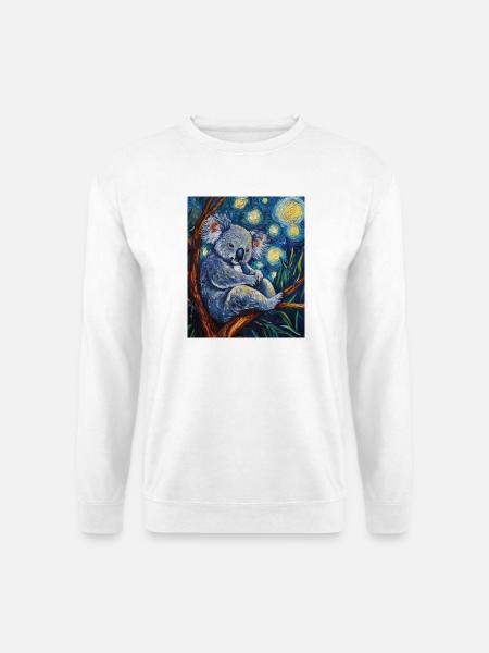 Koala Australien Van Gogh Style Starry Night - Unisex Pullover - Weiß