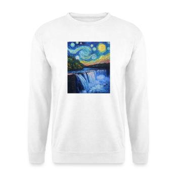 Niagara Falls Van Gogh Style Starry Night - Unisex Sweatshirt - white - Front