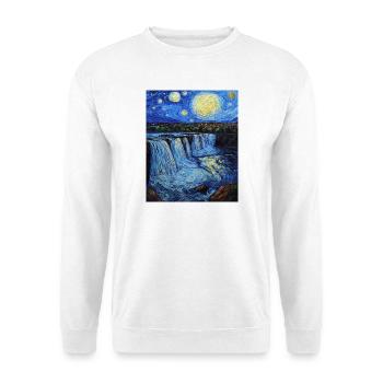 Niagara Falls Van Gogh Style Starry Night - Unisex Sweatshirt - white - Front