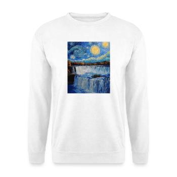 Niagara Falls Van Gogh Style Starry Night - Unisex Sweatshirt - white - Front