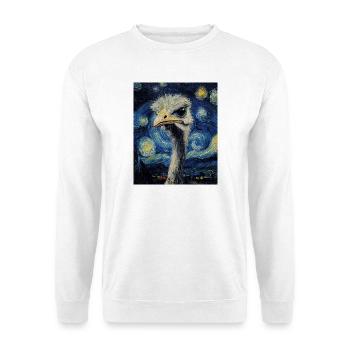 Strauß ostrich Vogel Van Gogh Style Starry Night - Unisex Pullover - Weiß - Vorne