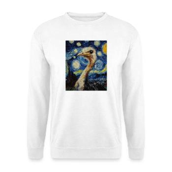 Strauß ostrich Vogel Van Gogh Style Starry Night - Unisex Pullover - Weiß - Vorne