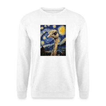 Strauß ostrich Vogel Van Gogh Style Starry Night - Unisex Pullover - Weiß - Vorne
