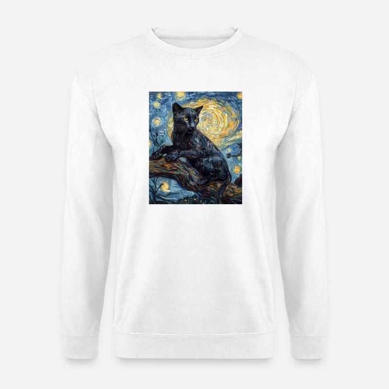 Panther Van Gogh Style Starry Night - Unisex Sweatshirt - white