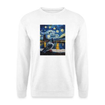 Colombe Oiseau Van Gogh Style Nuit étoilée - Sweat-shirt Unisexe - blanc - Devant