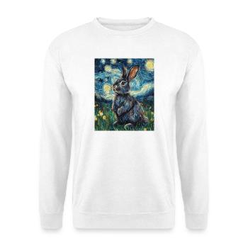 Lapin Lapin Lapin Van Gogh Style Nuit étoilée - Sweat-shirt Unisexe - blanc - Devant
