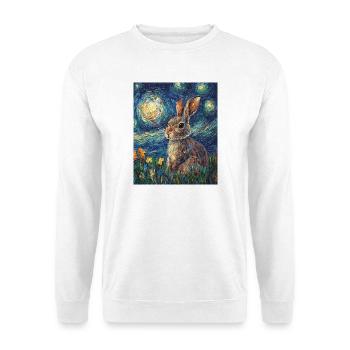 Lapin Lapin Lapin Van Gogh Style Nuit étoilée - Sweat-shirt Unisexe - blanc - Devant