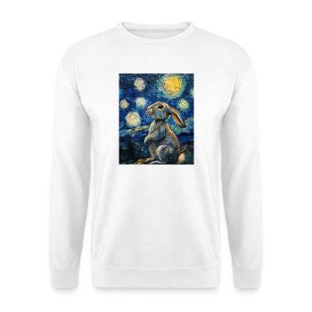 Lapin Lapin Lapin Van Gogh Style Nuit étoilée - Sweat-shirt Unisexe - blanc - Devant