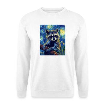 Waschbär Raccoon Van Gogh Style Starry Night - Unisex Sweatshirt - white - Front