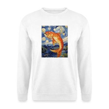 Poisson Koi Karfen Van Gogh Style Nuit étoilée - Sweat-shirt Unisexe - blanc - Devant