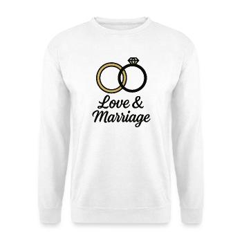 Alliances Amour et Mariage - Love & Marriage - Sweat-shirt Unisexe - blanc - Devant