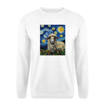 Mouton style Van Gogh Nuit étoilée - Sweat-shirt Unisexe - blanc - Devant