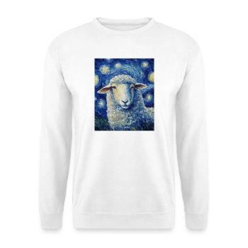Mouton style Van Gogh Nuit étoilée - Sweat-shirt Unisexe - blanc - Devant