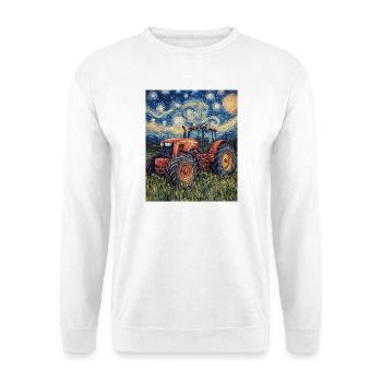 Tracteur Agriculteur Fermier Style Van Gogh - Sweat-shirt Unisexe - blanc - Devant